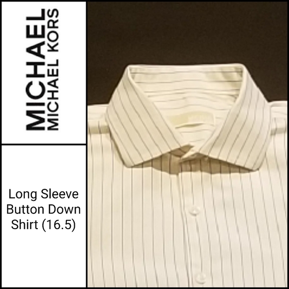 Michael by Michael Kors Blue Striped Shirt SZ 16.5 - Picture 1 of 6